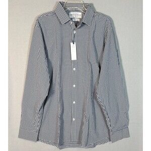 NWT Mizzen Main Leeward Collection Shirt Mens XXL Trim Fit Blue Check USA Made